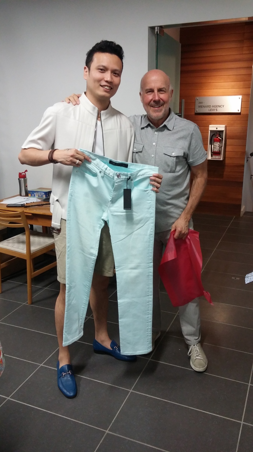 photo with Kent and the David Bitton Pants I bought! 